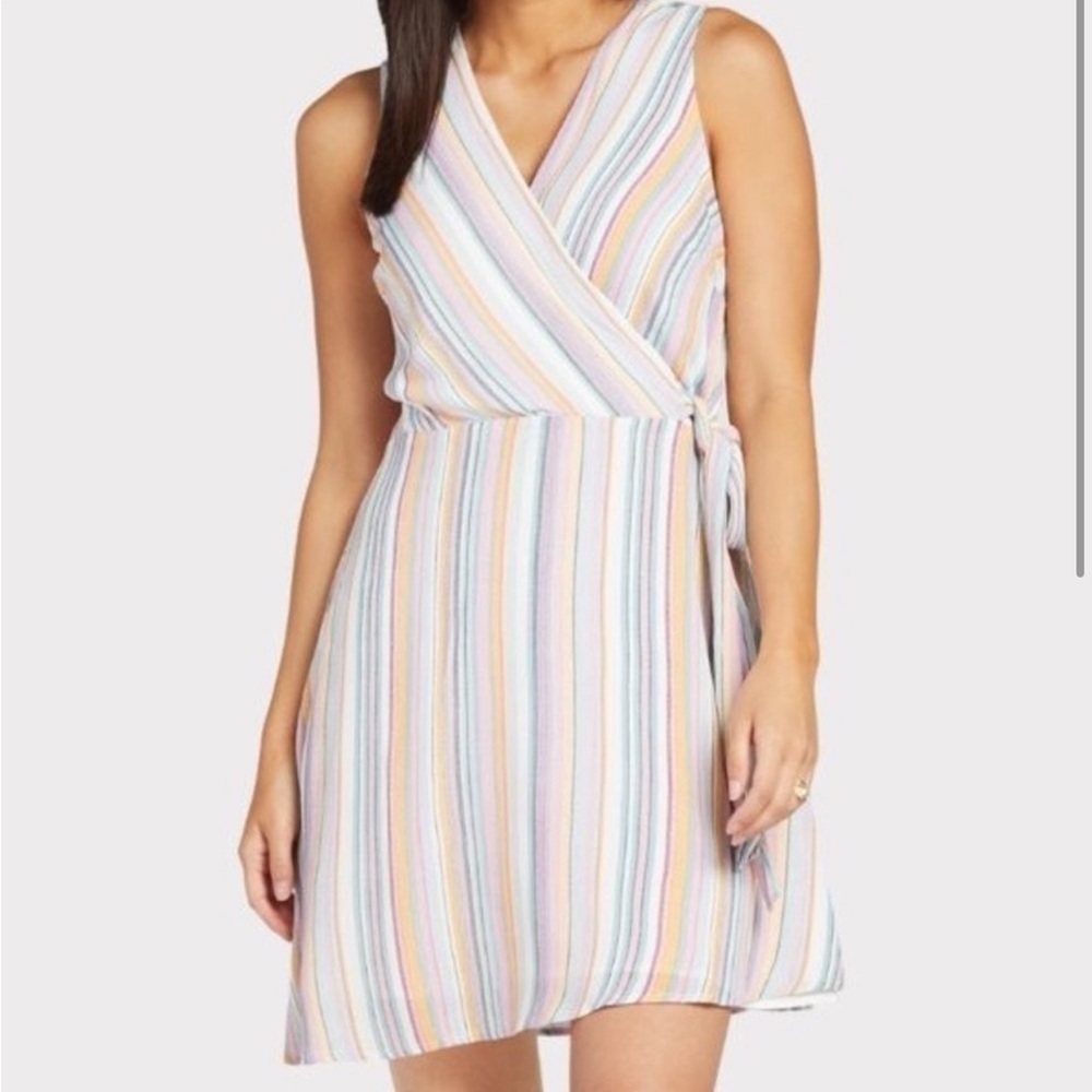 Anama Multi Stripe Wrap Dress
